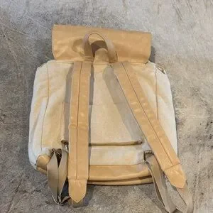 BEIS Cream and Tan Backpack BEIS The Commuter Backpack in Beige | REVOLVE main image 4